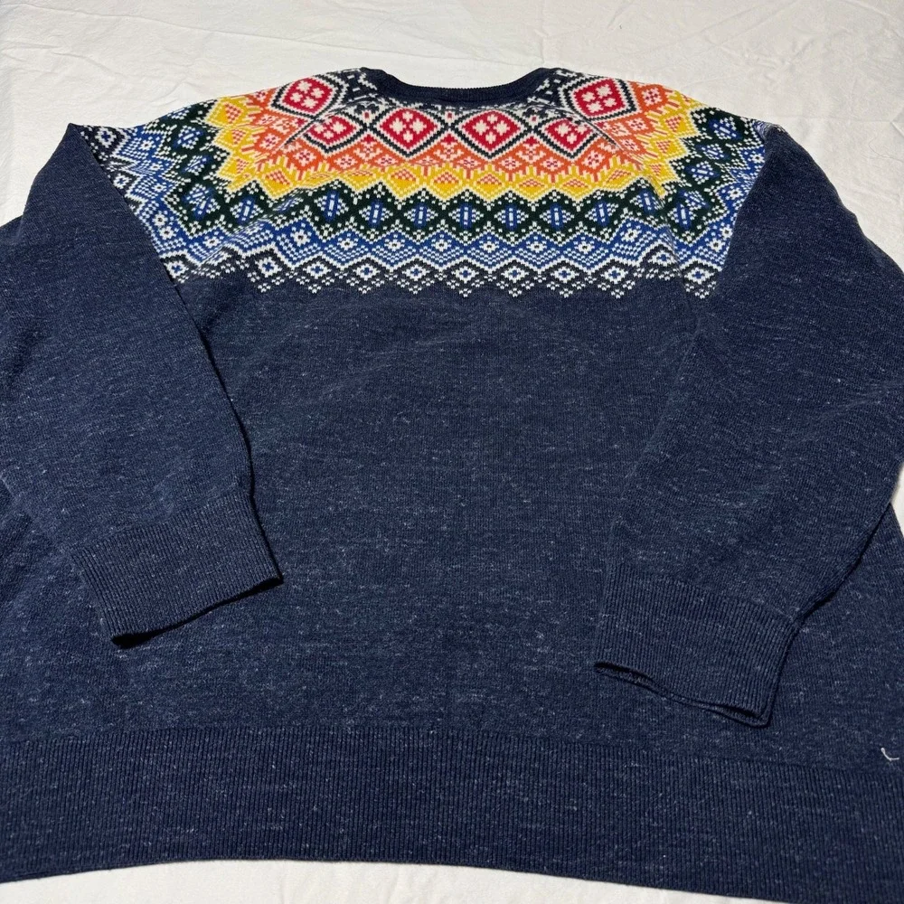 Gap Fair Isle Sweater Crewneck Norway Nordic Style Men's Size XXL Rainbow